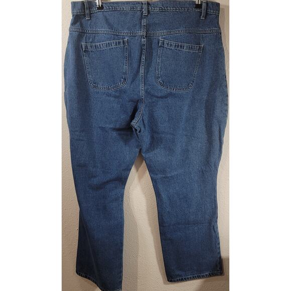 Cherokee Blue 5 Pocket Design Denim Jeans 22W Lightweight Flat Front Belt Loops - Picture 2 of 6